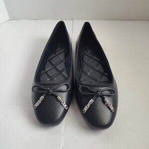 Ladies SZ 6-1/2M Michael Michael Kors Black Nori Ballet Flats